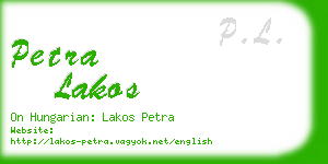 petra lakos business card